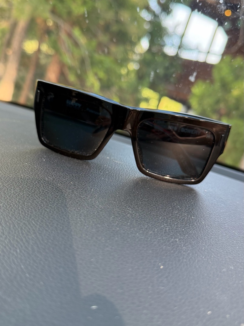 Rectangular Spy Black Sunglasses - Classic Dark Lens polarized